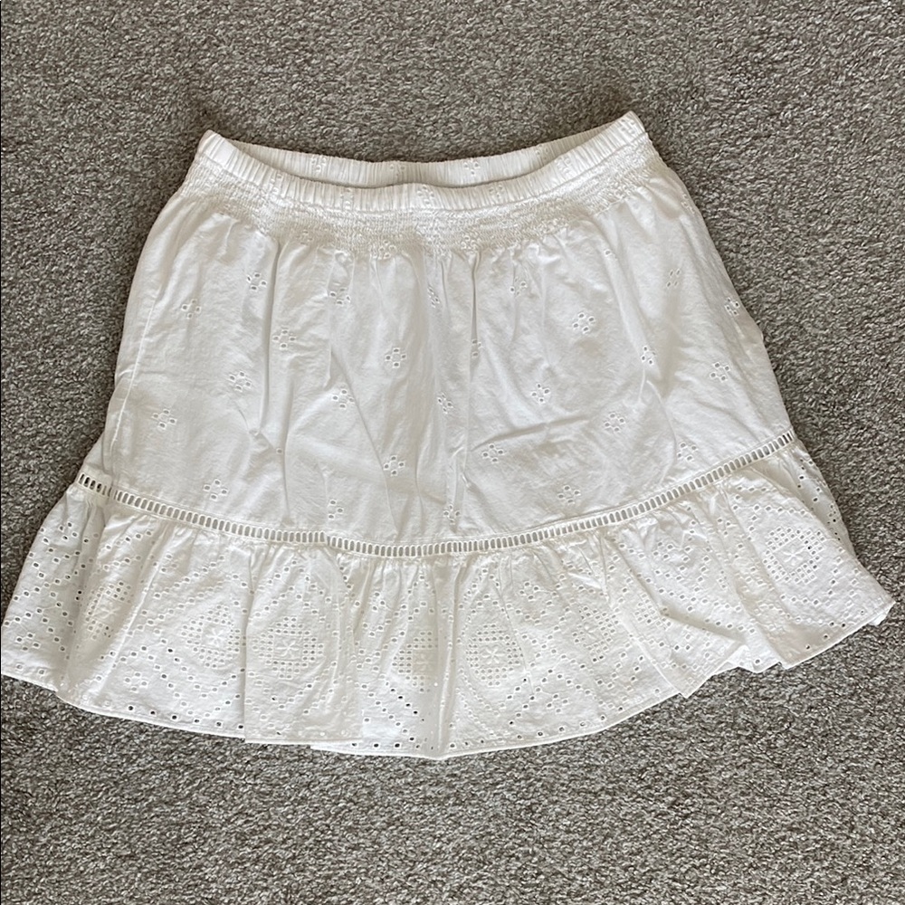 Madewell White Eyelet Mini Skirt